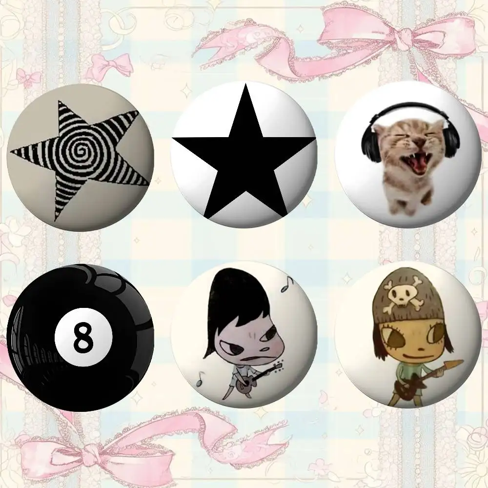 Yoshitomo-Nara-Y2K شارات جمالية صفيح لينة زر دبوس بروش شارة معدنية مخصصة مجوهرات اكسسوارات قبعة حقيبة التلبيب