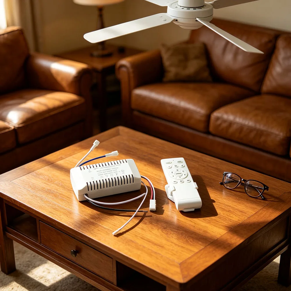 DC24V 6-Speed Ceiling Fan Remote Control Kit With Timing Function Plastic For Invisible Light Replacement Switch Home Office