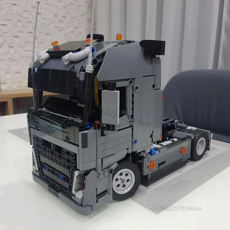Novo moc caminhão resistente técnico 4x4 ou 6x4 unidade de trator semitrailer recipiente blocos de construção diy veículo tijolos brinquedos presentes