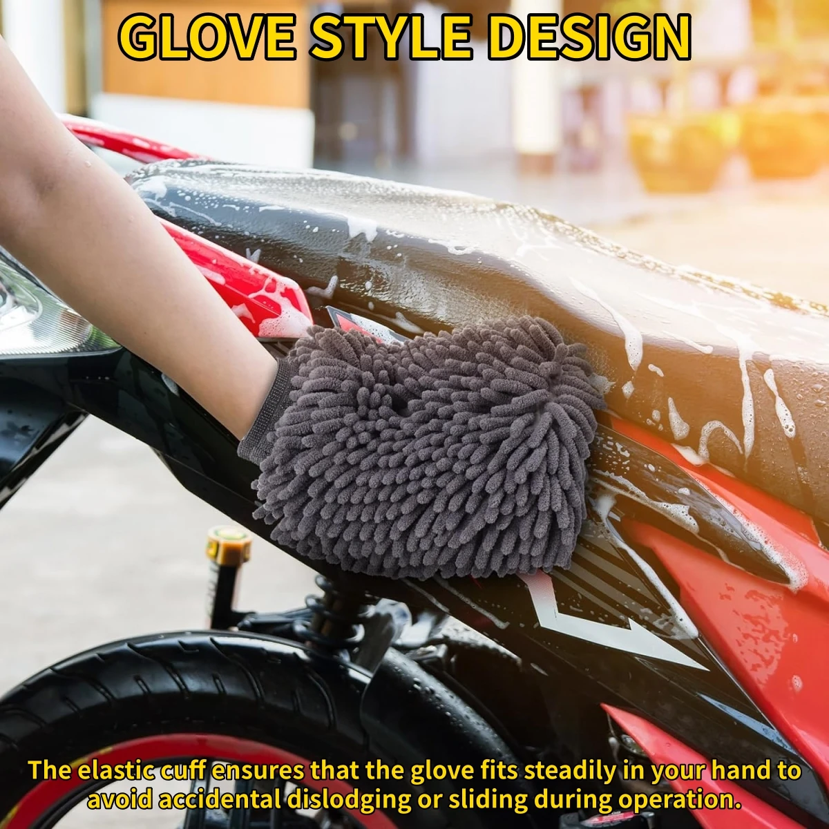 Double-sided Motorcycle Care Cleaning Gloves Cleaning Cloth Towel Microfiber Washable Car Washing Gloves Washing Accessories image 5