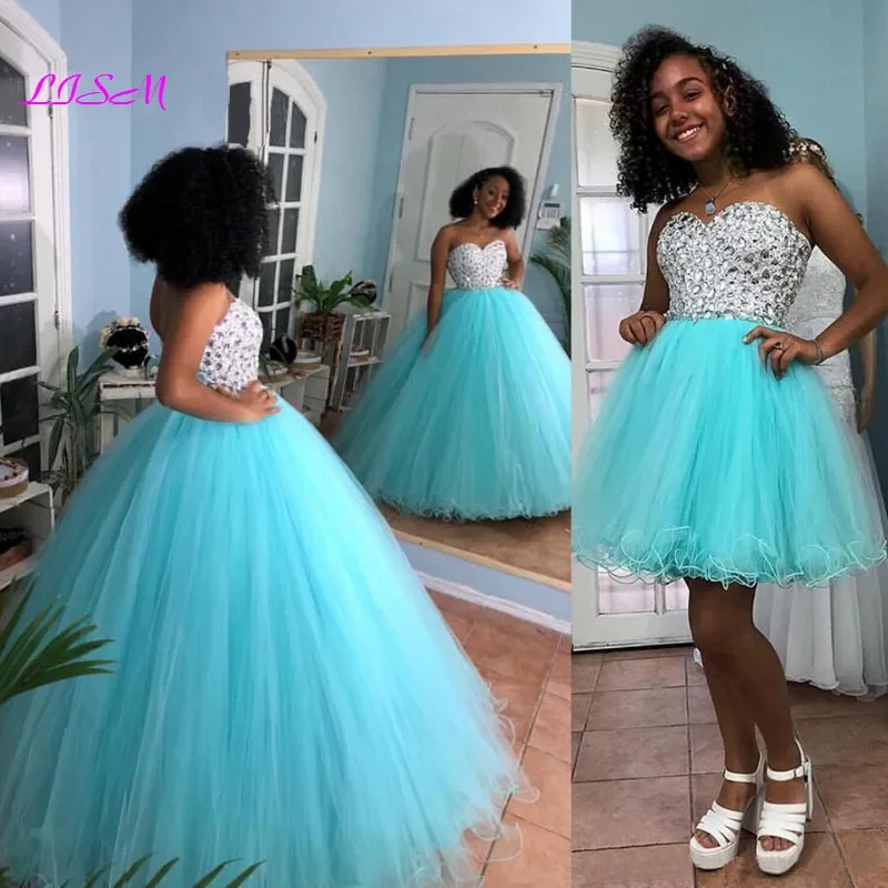 Vestidos de quinceañera de lujo verde menta, vestido de baile de talla grande, falda desmontable, vestido de 15 anos, vestido de fiesta dulce 16