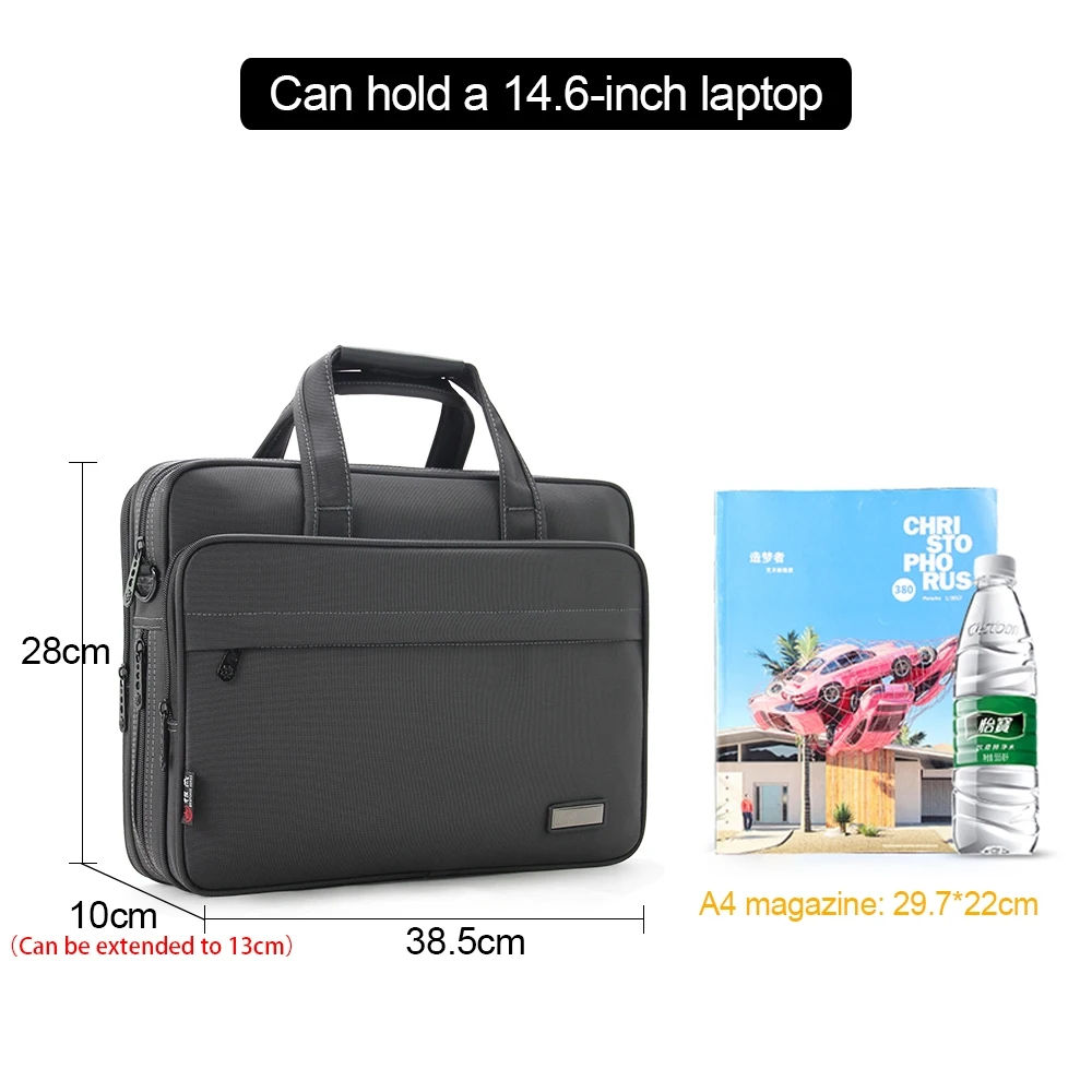 Large capacity briefcase bag Business men 14 inch Laptop Notebook Bag canvas Handbags Shoulder Men\'s Office Bags Oxford Fabric