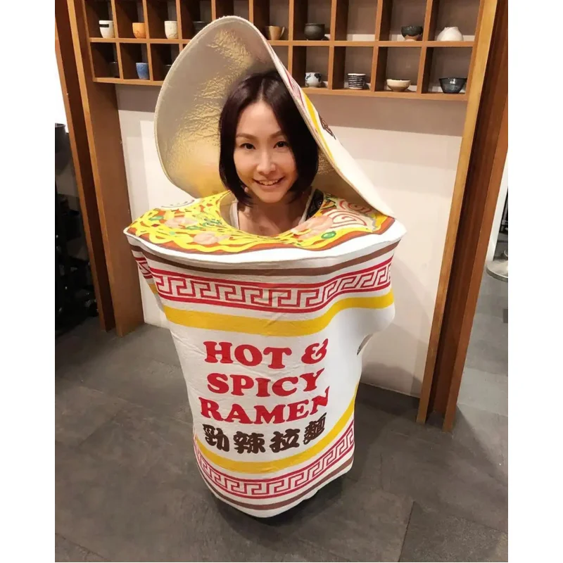 للجنسين الطفل الساخن والتوابل رامين زي الكبار المعكرونة الصينية الزي ل حفلة تنكرية الكرة فستان بتصميم حالم هالوين زي OA970