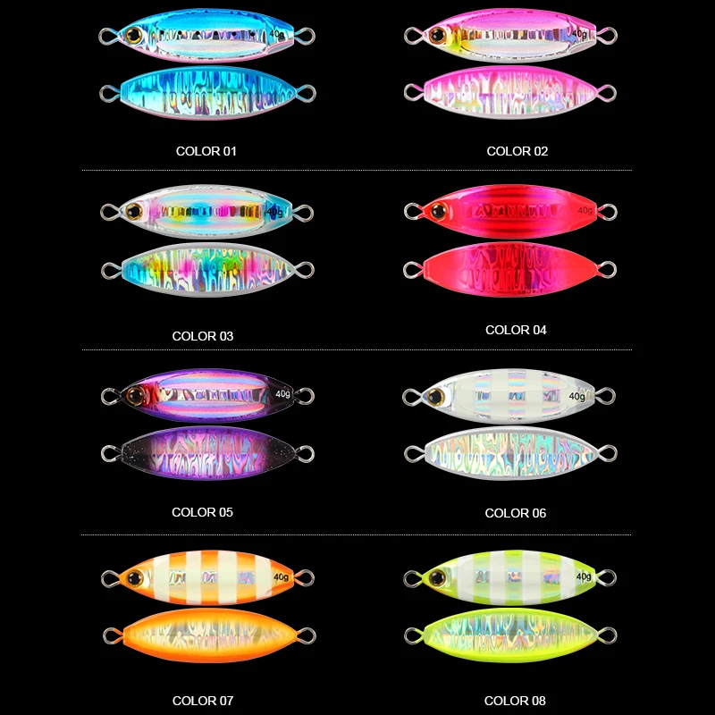 MAGIC WORKS Hot Oval Slow Jig Fishing Lure Spoon 28g/40g/60g Saltwater Shore Metal Artificial Bait Fishing Tackle