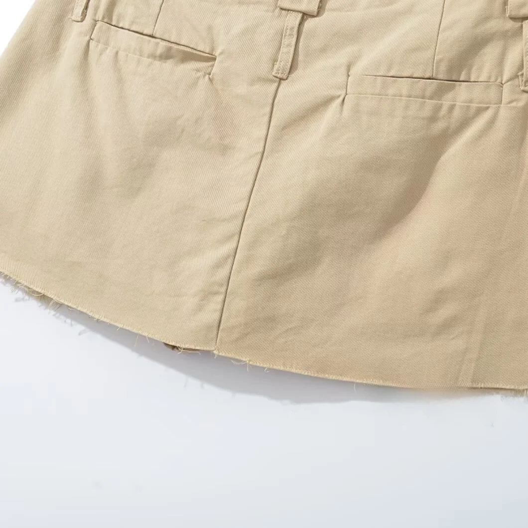 JNLEAOG Faionable Frayed Hem A-Line Midi Skirt Purple Women's High Waist Polyester Fiber Summer Casual Zipper Closure Skirt