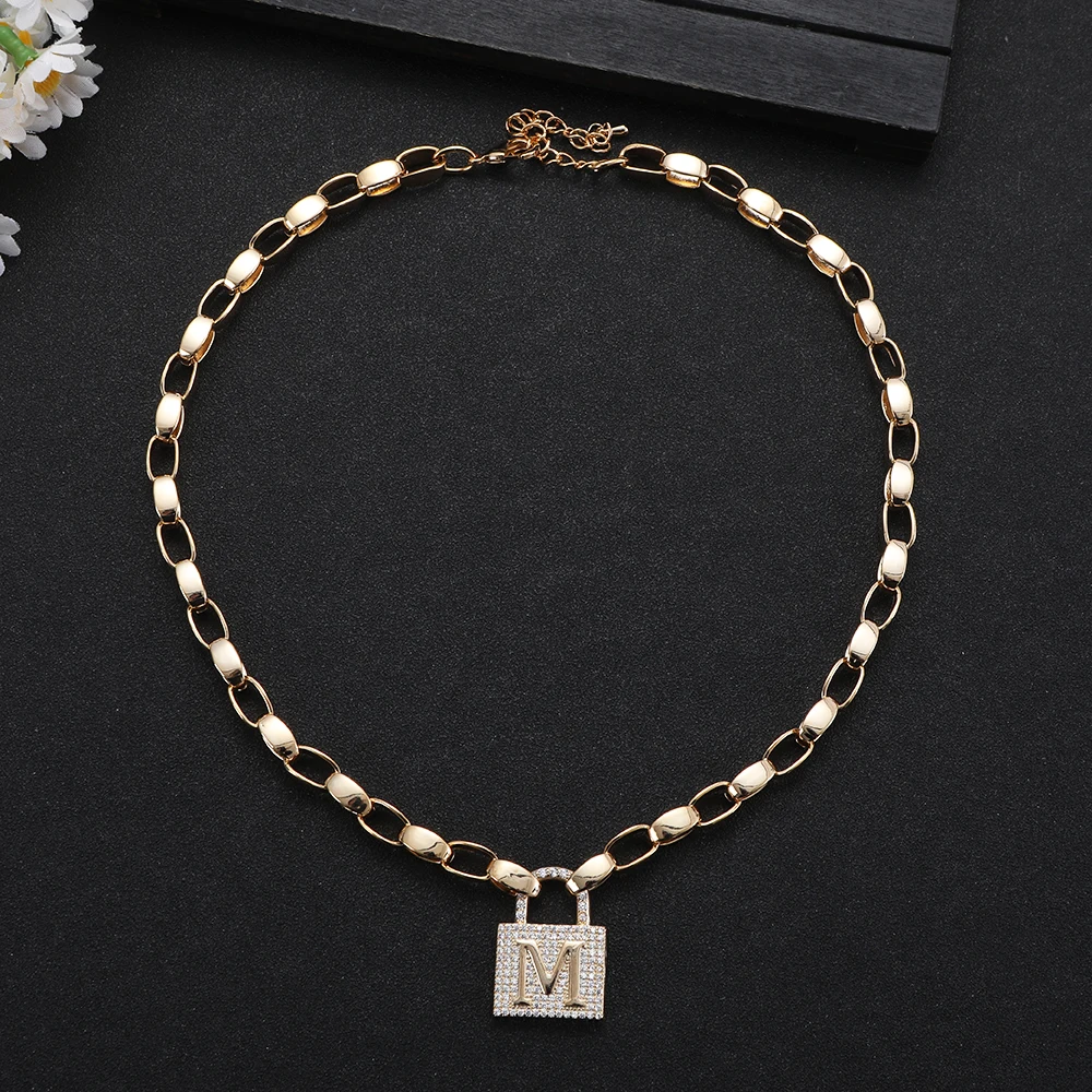 

Цельное колье-чокер с серебряным кристаллом и первоначальным замком для острое повседневное модное женское ювелирное изделие, подарок на день рождения