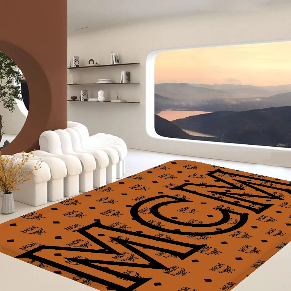 Fashion M-MCM Logo Kitchen Mat Nordic Style Bedroom Living Room Doormat Home Balcony Anti-Slip Modern Home Decor