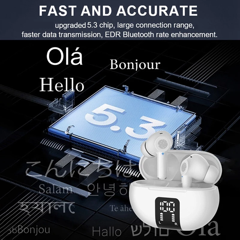 Fones de ouvido de tradução inteligente Bluetooth M10 suporta mais de 100 idiomas de tradução instantânea para viagens, negócios e aprendizagem