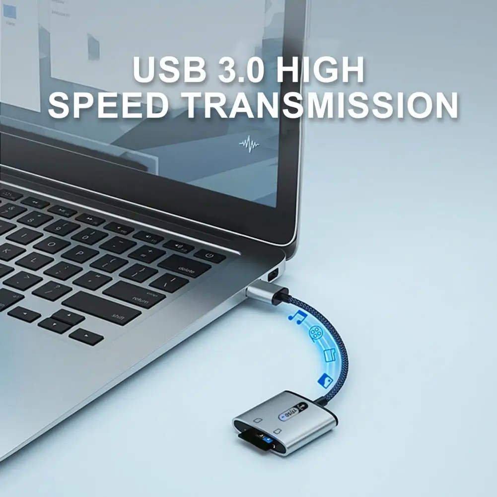 Lightweight SD Card Reader  Plug And Play Aluminum Alloy Shell TF Card Reader  2 in 1 SD TF Card to USB Adapter