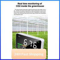 1 PCS 3-In-1 Portable Carbon Dioxide Detector Air Quality Detector, White ABS For Crop Room,Office