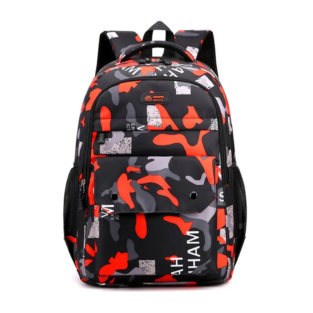 Unisex Backpack Wear-resistant Load-reducing Multipurpose Multi Pockets Smooth Zipper Backpack Student Schoolbag Storage