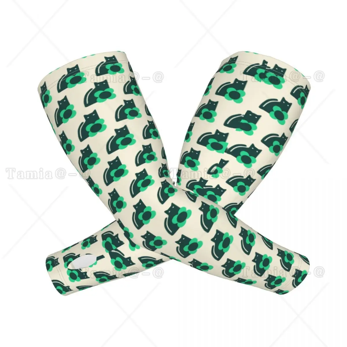 Personalizzato Orla Kiely Cat Protezione solare UV Manicotti rinfrescanti Uomo Donna Scandinavo Sport Ciclismo Tattoo Cover Up