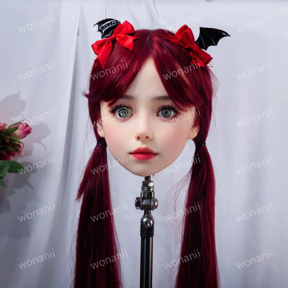 تصفيف الشعر لشخصيات الرسوم المتحركة، إرسال قطع الشعر بشكل عشوائي، تعرض نماذج الرأس النسائية، مادة TPE، هدية عيد الميلاد، ناعمة