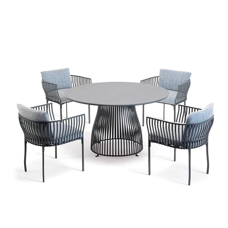 

Garden furniture Coffee chair Outdoor rattan chair Aluminum alloy chair Rock slab Dining table and chairs