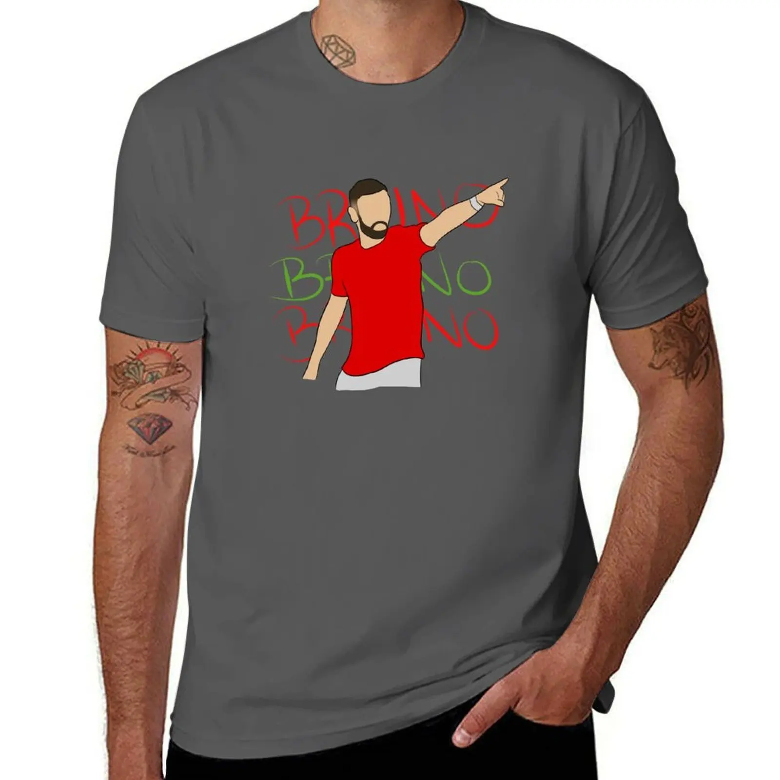 

Bruno Bruno Bruno Artwork (Bruno Fernandes) T-Shirt men t shirt cotton 100% t shirts cotton 100% T-Shirt