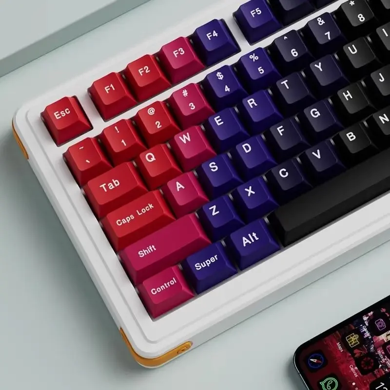 

Sublimation keycap gradual change color small full set original height color gradual change personality mechanical keyboard