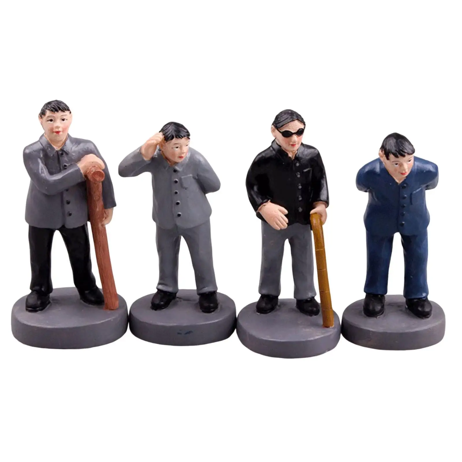 Juego de figuritas de personas de 4 piezas, modelo de personas para mesa de arena, diseño de escena DIY