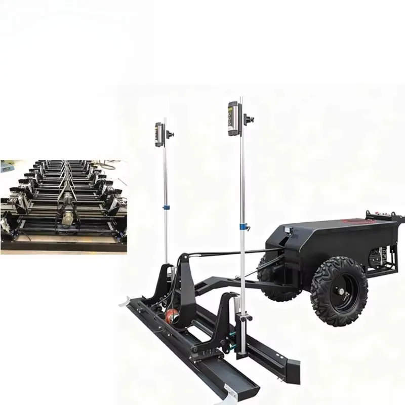 All Terrain Concrete Laser Screed Anti Slip Rubber Shock Absorbing Structure Adapt Rough Muddy Ground Automatic Floor Leveling