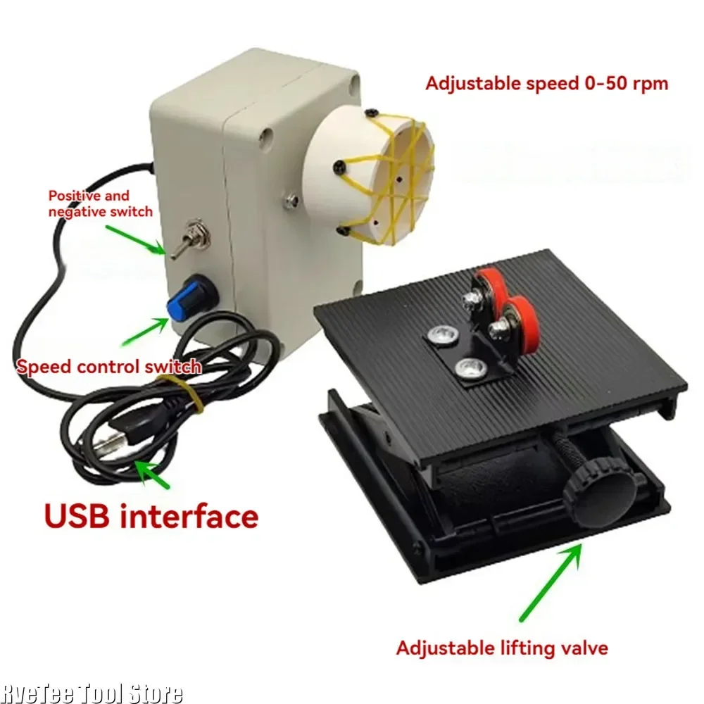 DIY Adjustable 0-50RPM Wire Wrapping Machine Fishing Rod Winding Equipment Fishing Rod Epoxy Resin Coating Machine