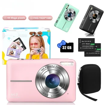 HD Digital Camera 44MP 1080P FHD Photo Camera Video Camera 16X Zoom Portable vadults camera for kids adults beginners
