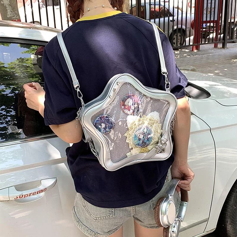 Lolita Bag Backpacks 2025 Popular Transparent School Bag Women Sweet Chic Star Crossbody Bag Display Schoolbag Tote Add badge