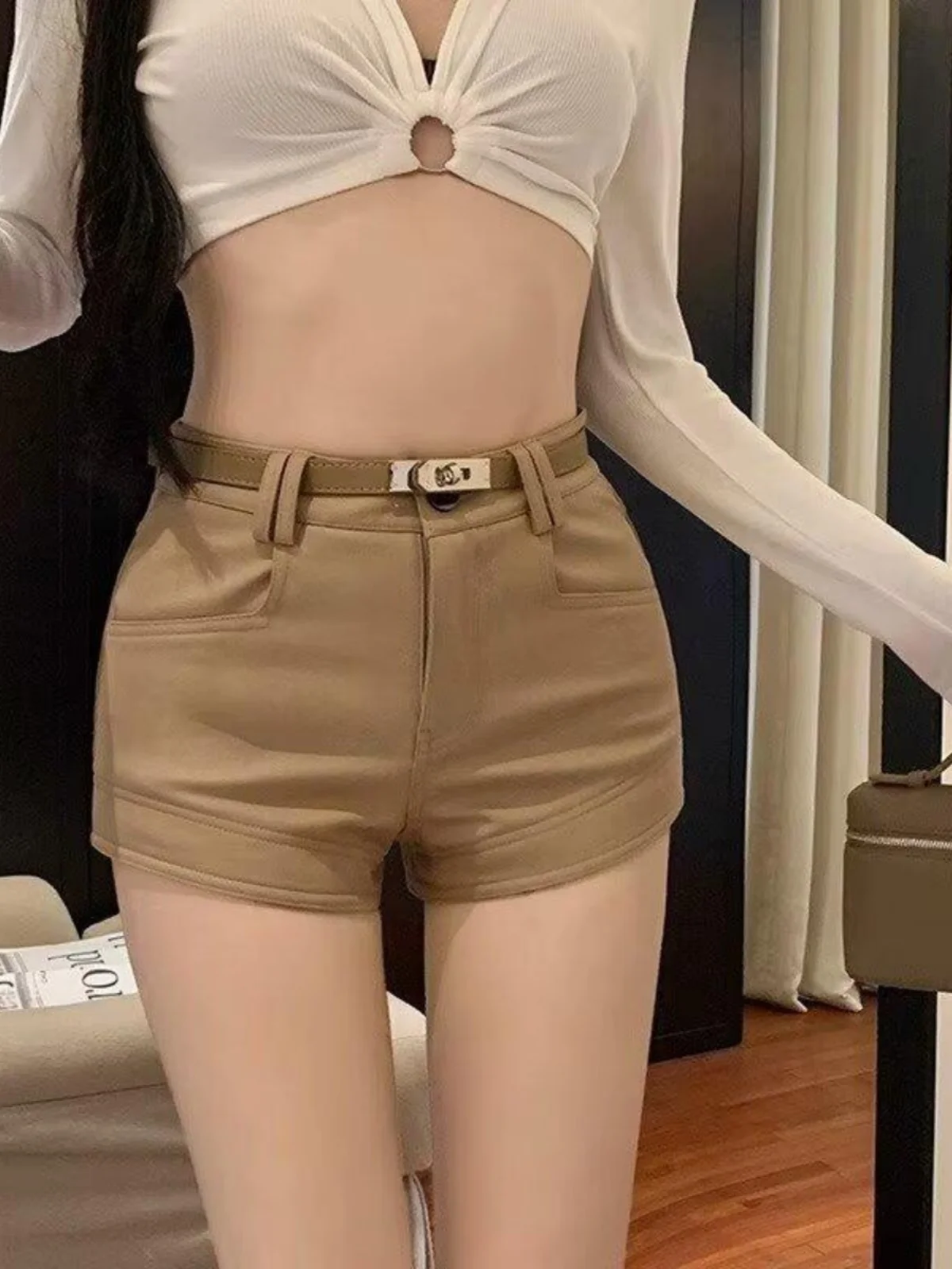 Abito elastico per ragazza dolce e piccante orts da donna a vita alta aderente a vita alta avvolgente attorno alla coscia pantaloni caldi coreano Sle