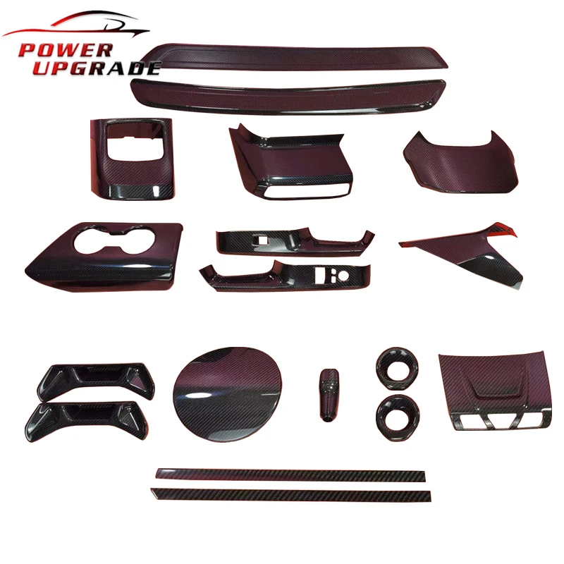 Dry Carbon Fiber Fiber Interiors 13 Pcs  For Toyota Suprta A90 A91 Side Consoles Cover Gear Shift Panel Cover