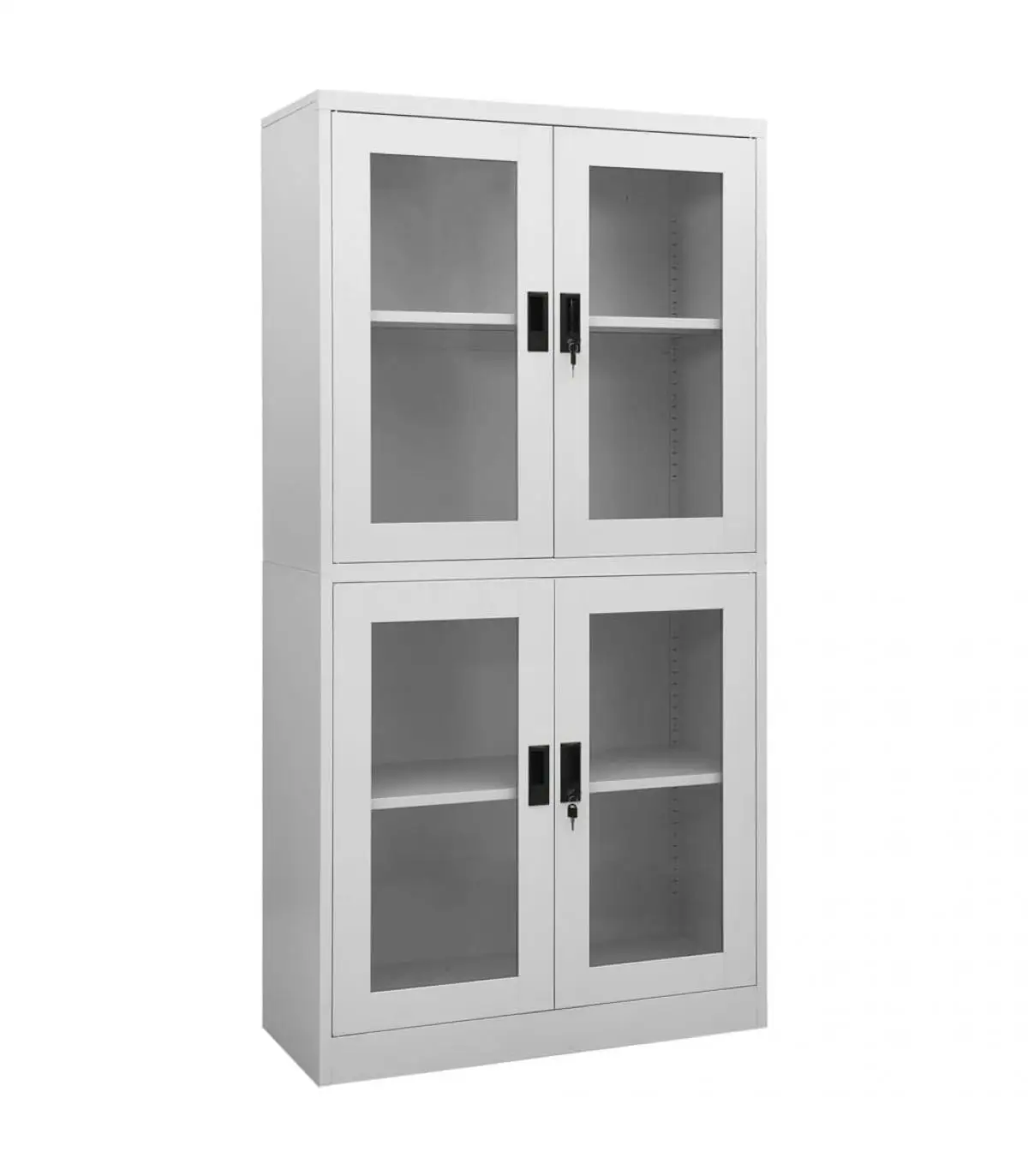 Lockers and Lockers Storage Cabinet Office Steel Tempered Glass Light Grey 90x40x180 cm