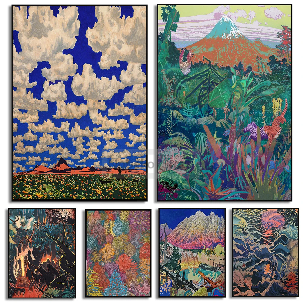 Modern Abstract Artist Aaron Morse Works Poster Collage Fantasy Strange Prints Canvas Painting Wall Art Pictures Home Room De
