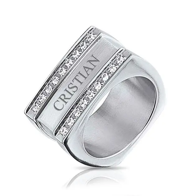 

Classic Look Stainless Steel CZ Ring for Men Personalized Gift Party Vater's Day