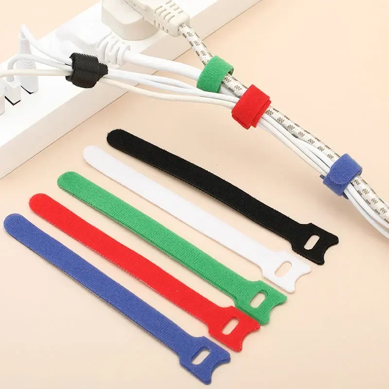 10-30Pcs Reusable Fastening Cable Ties Hook and Loop Cable Straps Wire Ties Cable Management Adjustable Cord organizer Ties