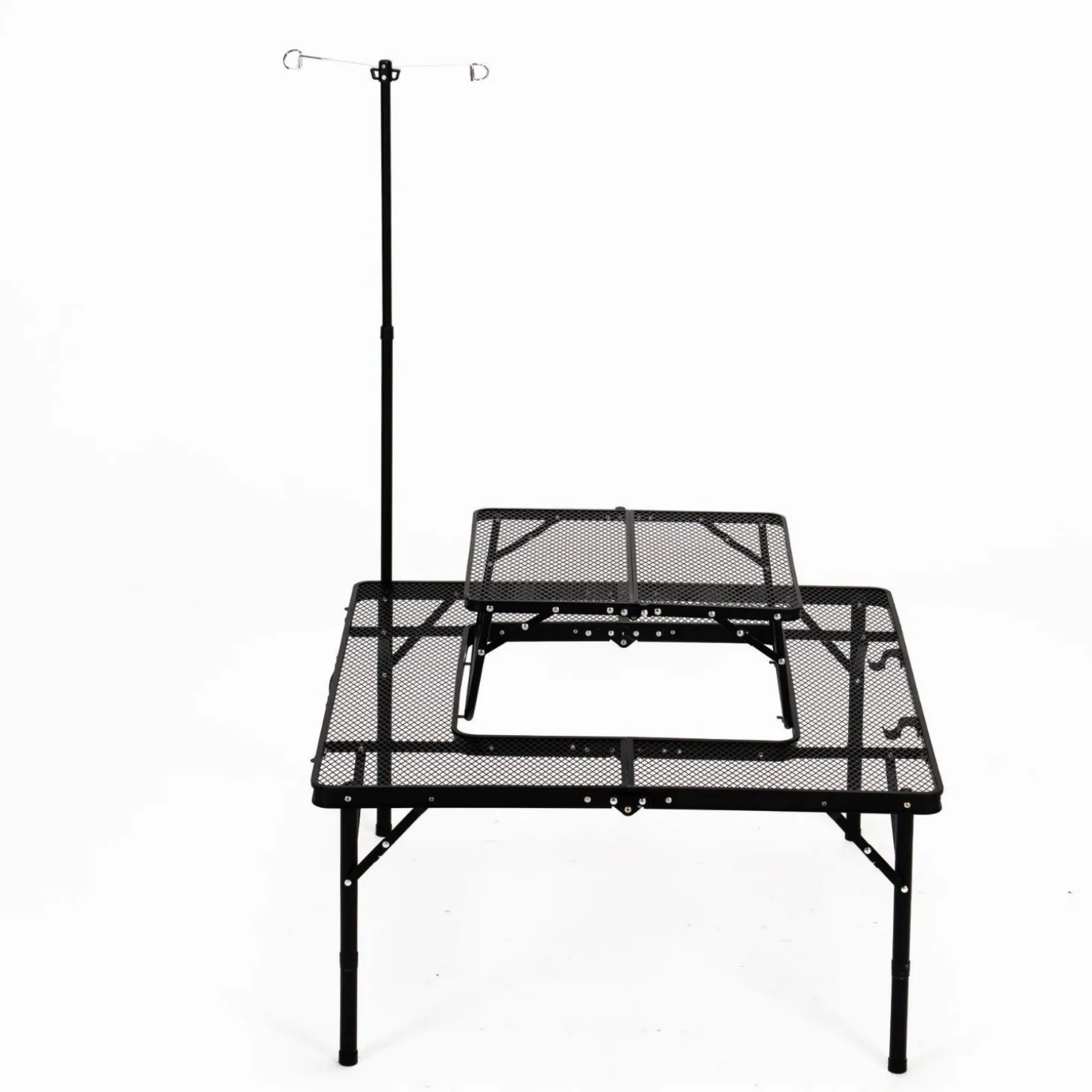 Outdoor fireplace table camping beacon picnic extension table heightening legs folding table with light pole