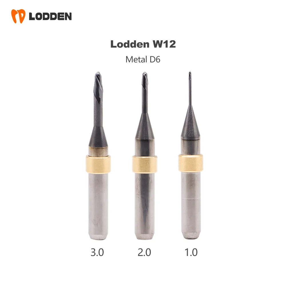 Afbeelding 3: Lodden W12 Tandheelkundige freesboren Slijpen PMMA/Metaal/Lithiumdisilicaat D6 Schacht 50 mm Lengte 0,6/1,0/2,0/2,5 mm Lodden Aardbei