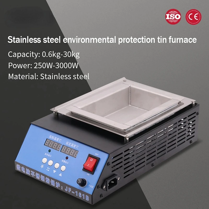 110V/220V 2400W Solder Pot Tin Melting Furnace Thermoregulation Soldering Desoldering Bath 50mm to 350mm 30~400 Degree Ajustable