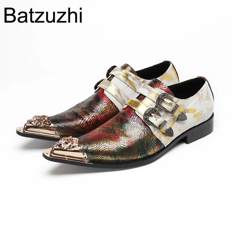 

Batzuzhi Pop Fashion Men's Leather Dress Shoes Slip on Formal Leather Business, Party and Wedding Shoes for Man with Low Heels!