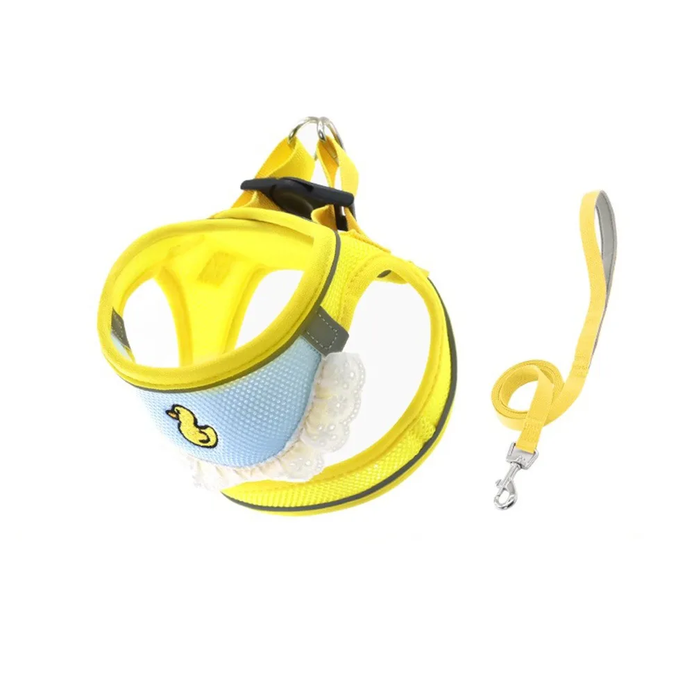 

Escape Proof Pet Harness and Leash Set Drool Bib Design Comfortable Pet Harness Leash Easy To Wear Reflective Dogs Collar Vest