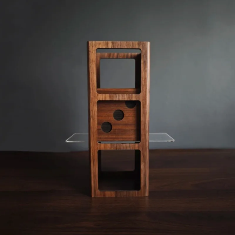 

Deluxe Die Penetration (Walnut Edition) Gimmick Magic Tricks Solid Walnut Wood Dice Through Board Illusion Close-Up & Stage Prop