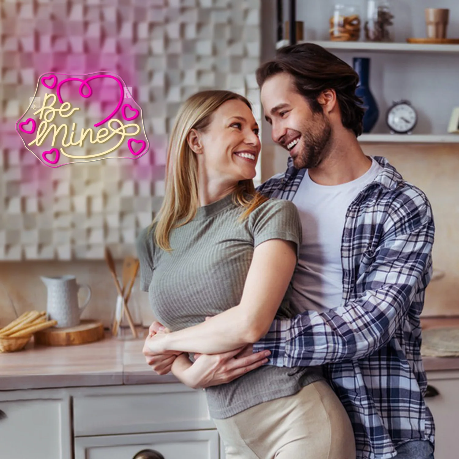 Be Mine Heart-Shaped Neon Sign Romantic LED Wedding Neon Light USB Powered for Home Wedding Proposal Engagement Party Neon