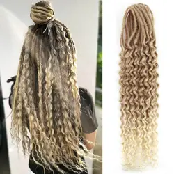 Extensiones de rastas onduladas sintéticas de doble extremo, extensiones de rastas rizadas, extremos sueltos, hechas a mano, Reggae suave, 24 pulgadas