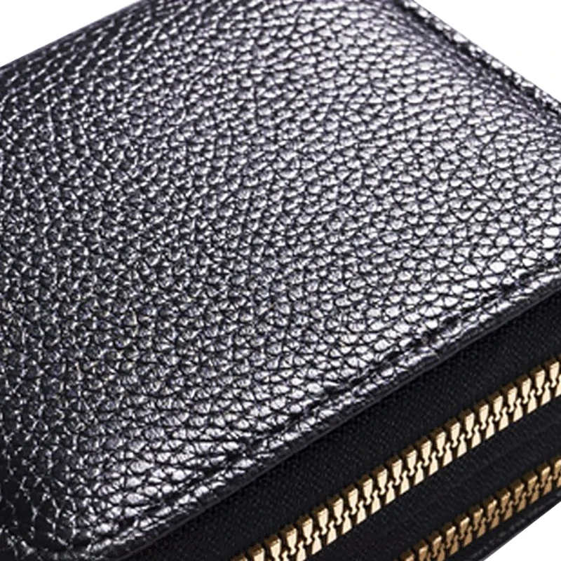 Vrouwen Rits Korte Portemonnee Lychee Patroon Mode Grote Capaciteit Multi Card Slot Portemonnee Met Rits