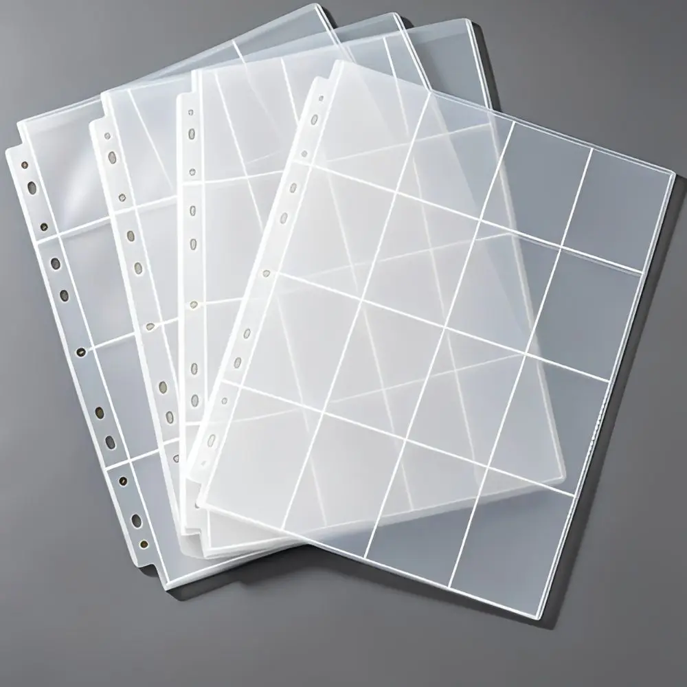 40/60pcs 9-Hole Binder 16-Pocket Transparent Card Pages Trading Protector Sheets Photo Collectible Storage Inserts YMY