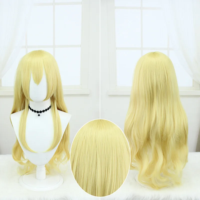 Peruka do cosplayu Idol Activity Starry Berry, złota, średniej długości, kręcone włosy, peruka syntetyczna