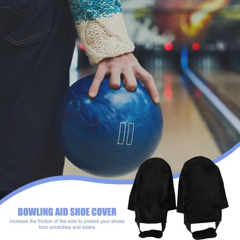 Bowling pokrowce na buty dla kobiet włóknina Bowling Shoe Equipment Cover z przewód elastyczny czarny suwak do kręgli