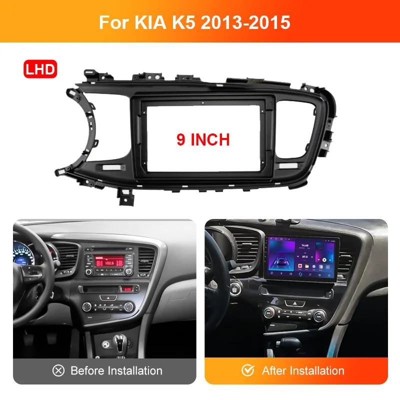 Car Radio Fascia Frame For 2011 2012 2013 2014 2015 Kia K5  OPTIMA 9Inch Panel Wire Harness Power Cable Adapter（LHD RHD）