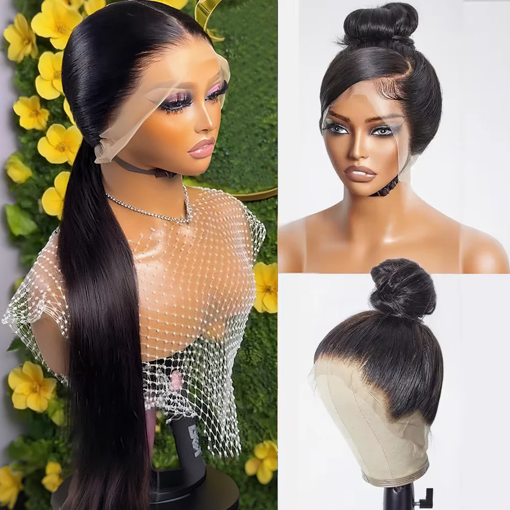 

250% Density 13x6 Straight HD Transparent Lace Frontal Human Hair Wigs 13x4 360 Full Lace Front Wig Human Hair For Women