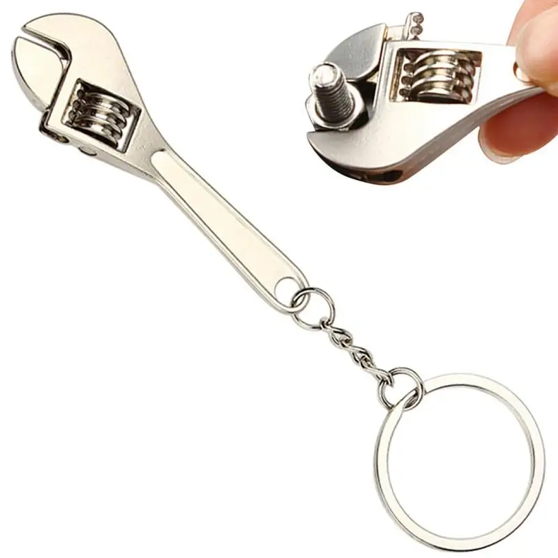 Metal Wrench Keychain Tiny Wrench Keychains For Car Portable Spanner Key Buckle Tool Special Gift For Auto Motorcycle Bicycle