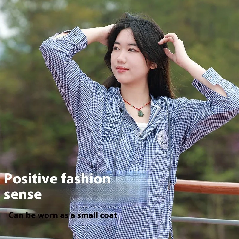ผู้หญิง UPF 50 + เสื้อป้องกันแสงแดด Hooded เปิดประทุนหน้าปกแขนยาว UV Hoodie เดินป่ากลางแจ้งตกปลากันฝุ่นฤดูร้อน