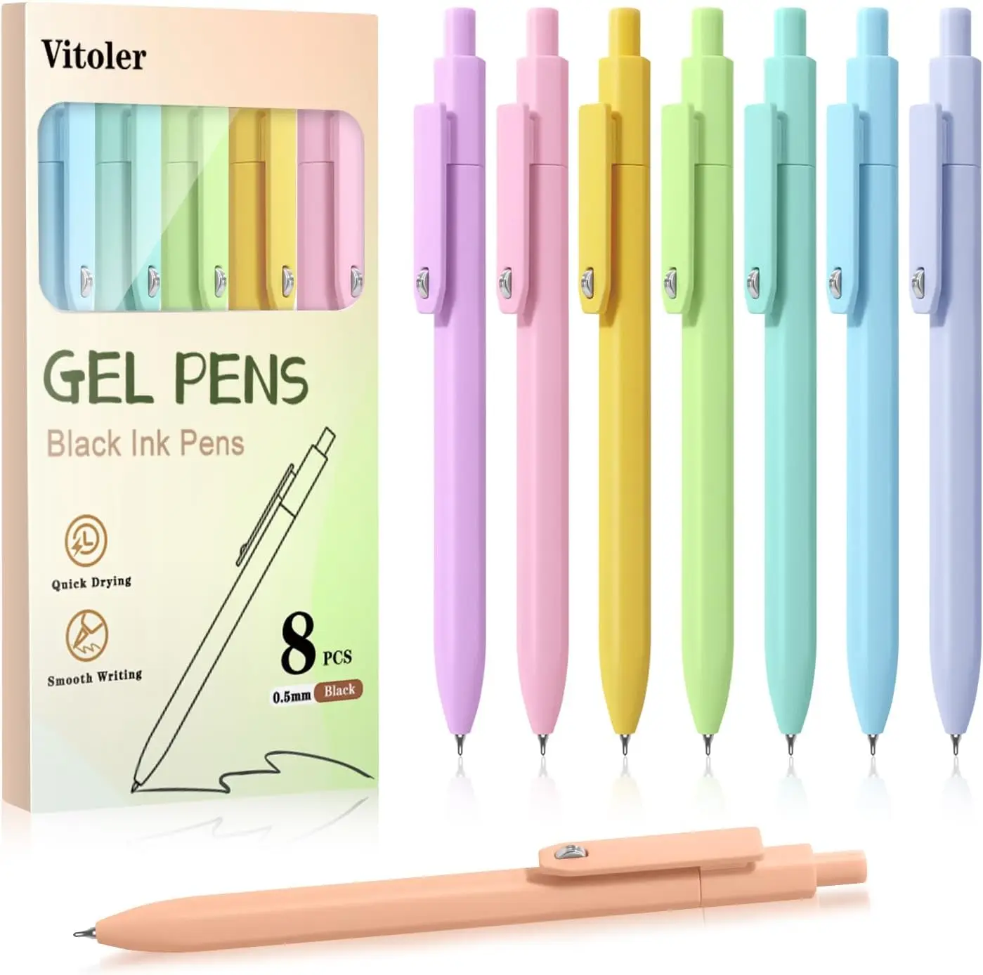 

8 милых цветных гелевых ручек, тонкий наконечник 0,5 мм, плавное письмо, подарок для женщин, медсестер, школьных и офисных принадлежностей