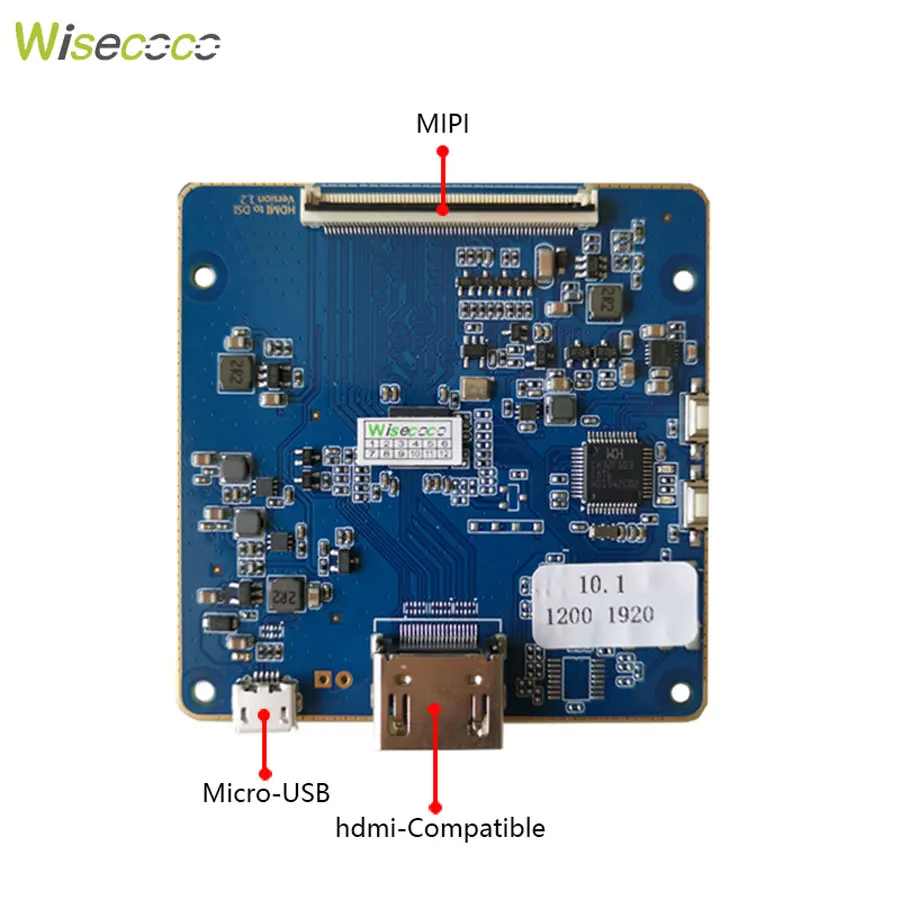 Wisecoco 10.1 Inch TFT LCD IPS Display 800*1280 Mipi Driver Board Face Recognition Screen 1280x800