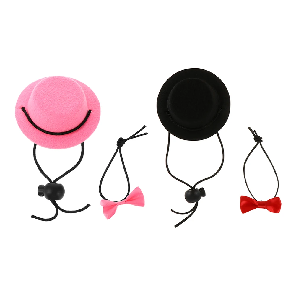 

1 set Pet Hat Set Small Dog Bow Tie Neckties Party Decorations for Dogs Accessories Ornaments Lightweight Reusable Adjustable